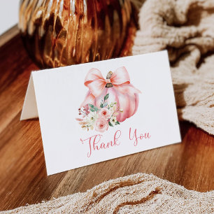 Cute Pink Little Pumpkins Baby Shower Thank You Card