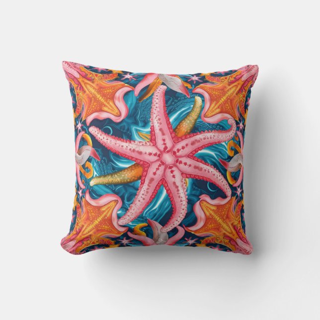 Cute pink little starfish cushion (Front)