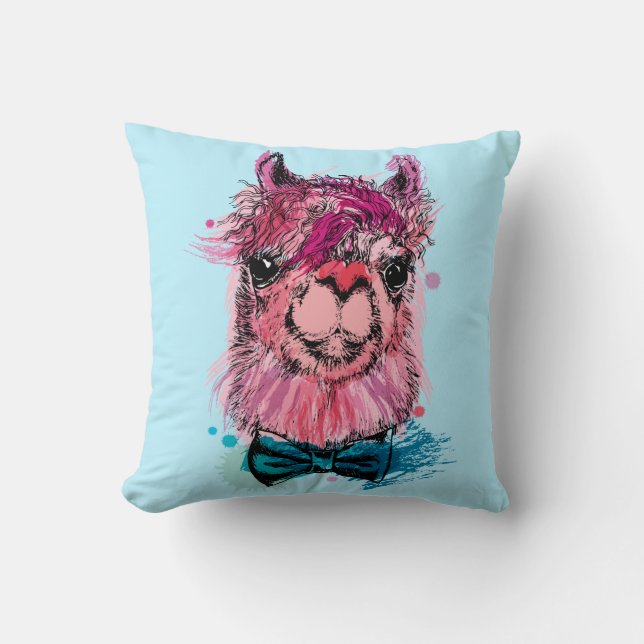 Cute Pink Llama Cushion (Front)
