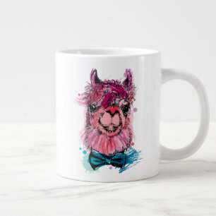 Cute Pink Llama Large Coffee Mug