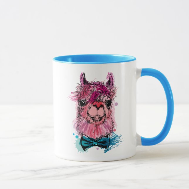 Cute Pink Llama Mug (Right)