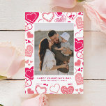 Cute Pink Love Hearts Photo Valentine's Day Holiday Card<br><div class="desc">Let that special someone know just how much you love them with this trendy custom photo Valentine's day greeting card. Easily add your own personal message and photo to the card using the "personalise this template" section.</div>