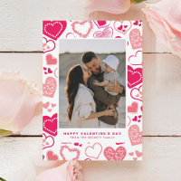 Cute Pink Love Hearts Photo Valentine's Day
