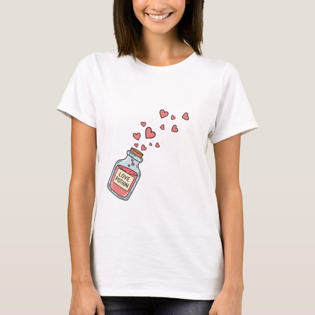 Cute Pink Love Potion T-Shirt (Front)