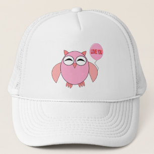 Cute Pink Love You Owl Hat