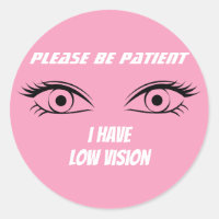Cute Pink Low Vision Button