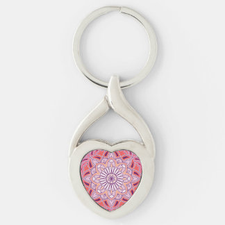 cute pink mandala key ring