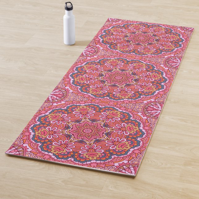 Cute Pink mandala yoga mat (In Situ)