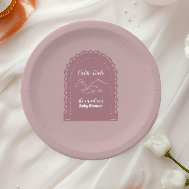 Cute Pink Mexican Cielito Lindo  Baby Shower  Paper Plate (Creator Uploaded)