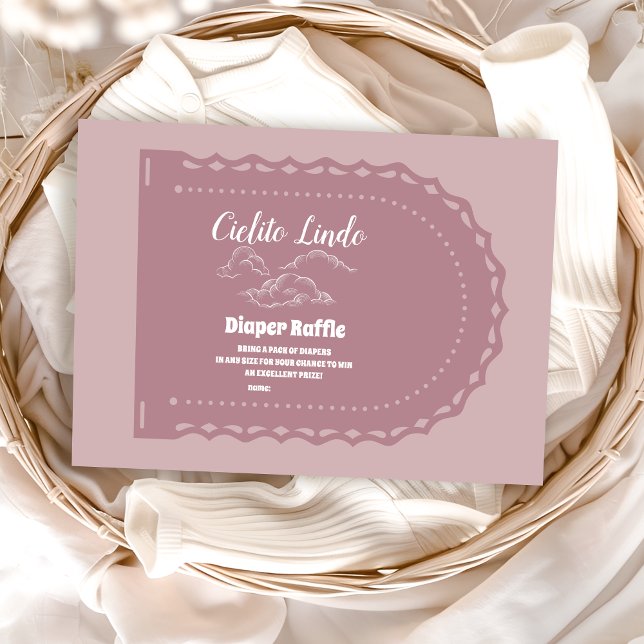 Cute Pink Mexican Cielito Lindo  Diapper Raffle Enclosure Card (Creator Uploaded)