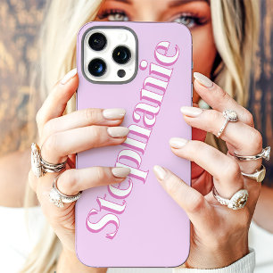 Cute Pink Minimalist Custom Name iPhone 16 Pro Max Case
