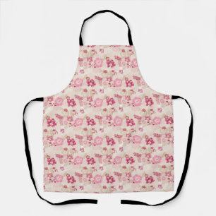 Cute pink modern flowers pattern apron