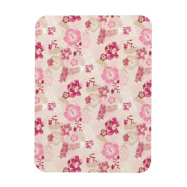 Cute pink modern flowers pattern High-Top sneakers Magnet (Vertical)