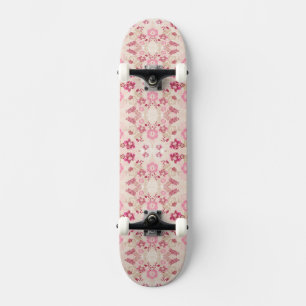 Cute pink modern flowers pattern High-Top sneakers Skateboard