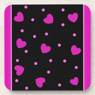 Cute pink modern trendy heart design coaster