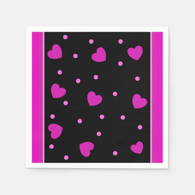 Cute pink modern trendy heart design napkin (Front)