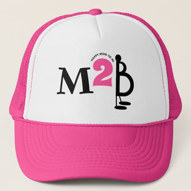 Cute Pink Mom To Be Trucker Hat (Front)