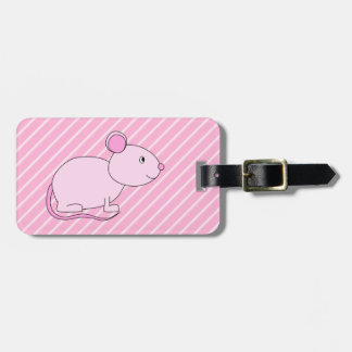 Cute Pink Mouse. Luggage Tag