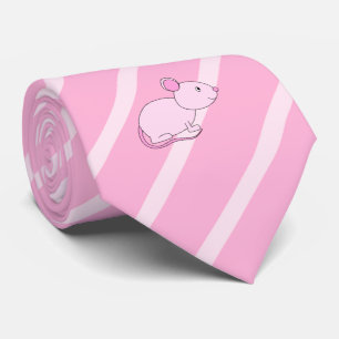 Cute Pink Mouse. Tie
