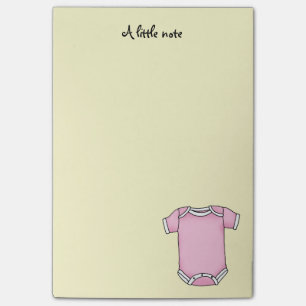cute pink new baby girl cloth baby shower post-it notes