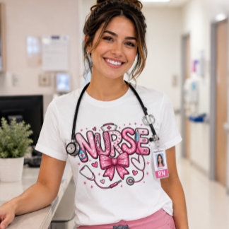 Cute Pink Nurse Bow – Kawaii Nursing & Medical T-Shirt