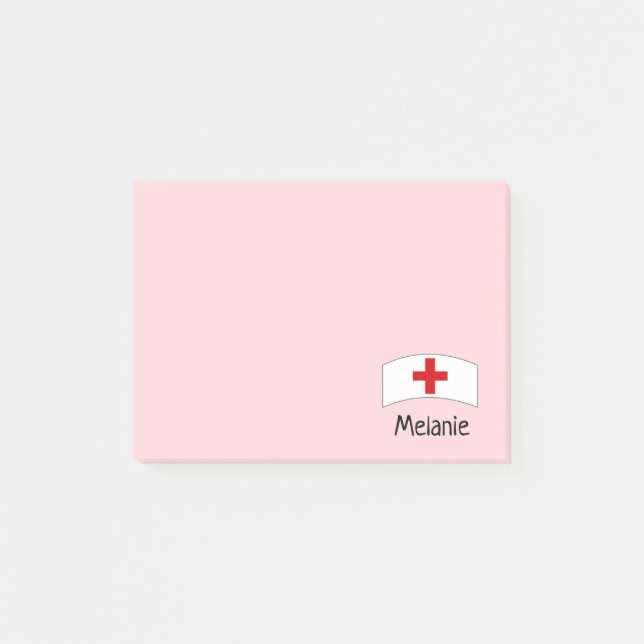 Cute Pink Nurse Personalised Post-it Notes (Front)