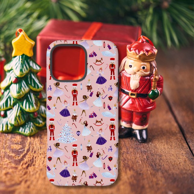 Cute Pink Nutcracker Christmas Pattern Case-Mate iPhone Case (Creator Uploaded)