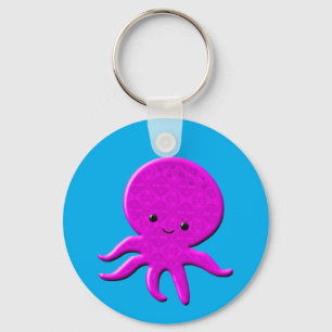 Cute Pink Octopus Key Ring
