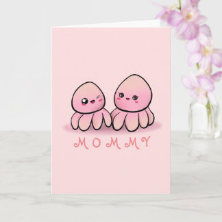 cute pink octopus mother card