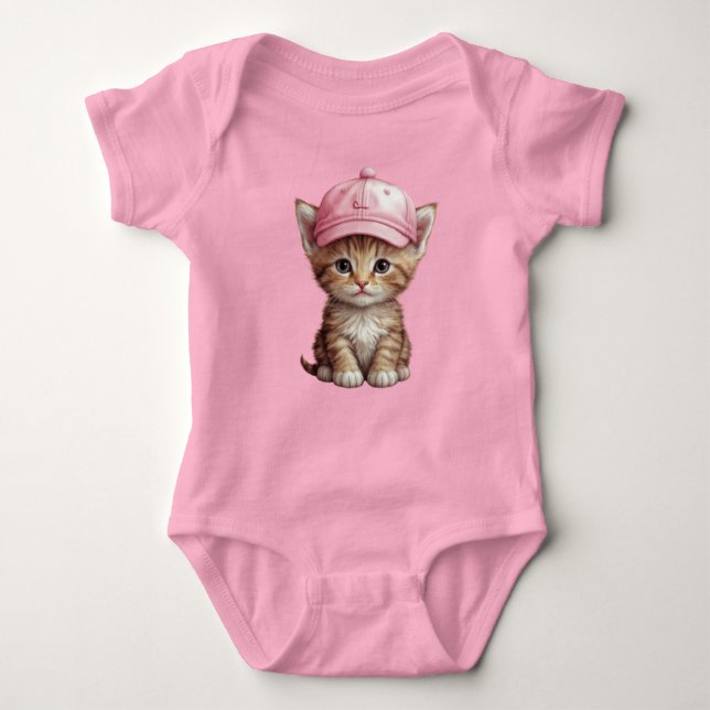 Cute Pink One Piece Outfit For A Baby Girl Bodysuit (Front)