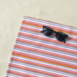 Cute pink orange stripes beach towel