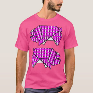 Cute Pink Origami Pig T-Shirt