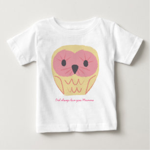 Cute Pink Owl Baby Onsie Gift Baby Shower Idea Baby T-Shirt
