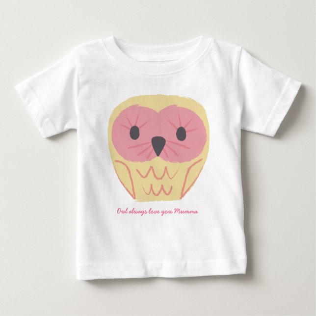 Cute Pink Owl Baby Onsie Gift Baby Shower Idea Baby T-Shirt (Front)