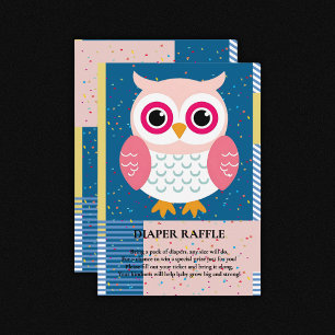 Cute Pink Owl Gender Neutral Woodland Baby Shower Enclosure Card