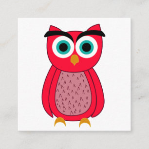 Cute Pink Owl Illustration Enclosure Card