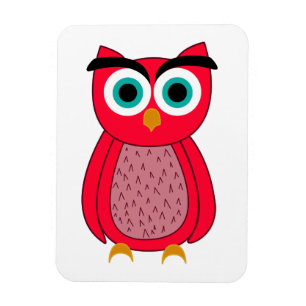 Cute Pink Owl Illustration Magnet