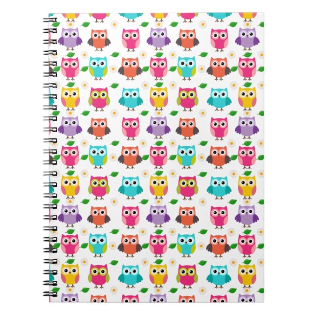 Cute Pink Owl Notebook (Front)