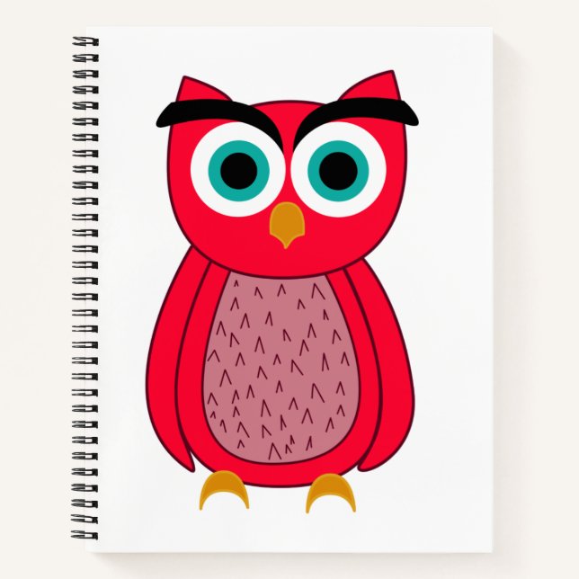 Cute Pink Owl Notebook (Front)