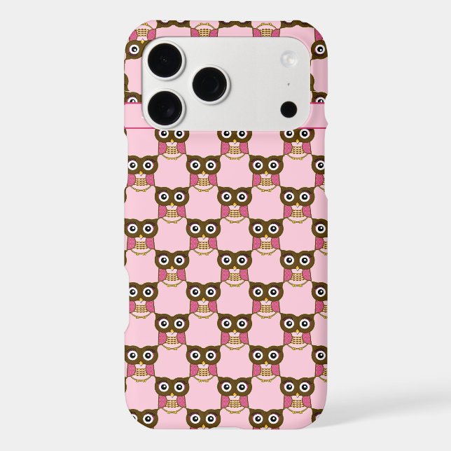 Cute Pink Owl Pattern Choose Colour (Back)