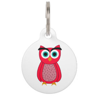 Cute Pink Owl Pet Tag