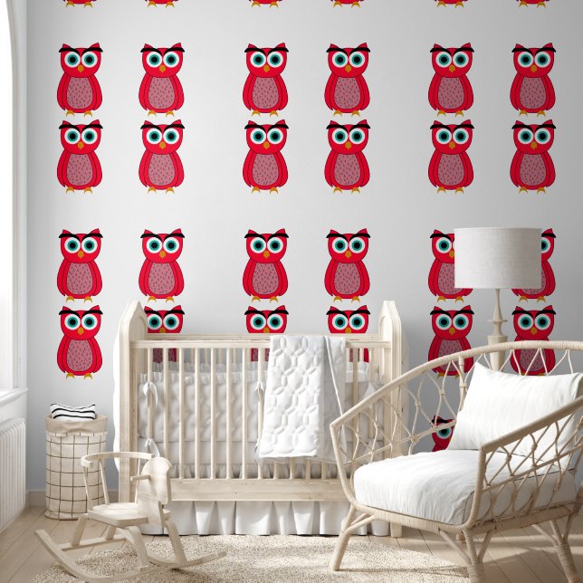 Cute Pink Owl Wallpaper (Kids)