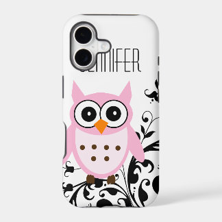 Cute Pink Owl, Your Name,  iPhone 5 Case