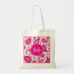 Cute Pink Paisley Personalised Tote Bag