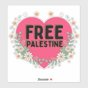 cute pink Palestine heart graphic design