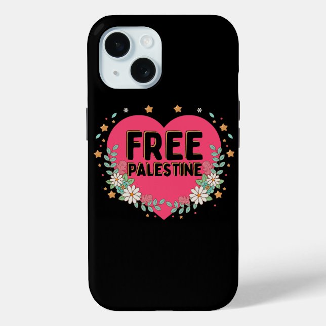 cute pink Palestine heart graphic design Case-Mate iPhone Case (Back)