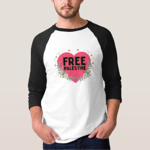 cute pink Palestine heart graphic design T-Shirt