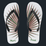 Cute Pink Palms Tropical Watercolor Personalise Jandals<br><div class="desc">Cute Pink Palms Tropical Watercolor Flip Flops has a Caribbean with Tropical Pink Watercolor Palm Tree leaves. Personalise Flip Flops on your feet.
Personalise it with your name or for  that special person in your life. Picture Hawaii,  Virgin Islands or another Caribbean Island and relax and enjoy the moment.</div>