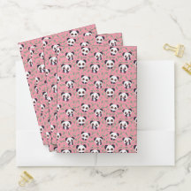 Cute Pink Panda Bear Character Pattern Supplies