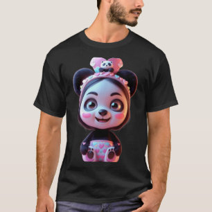 Cute Pink Panda Girl Funny Unisex Design for Men T-Shirt